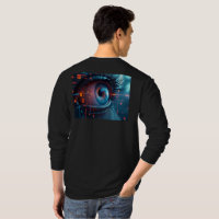 Quantum Eye mannen lange mouw zwart T-shirt terug