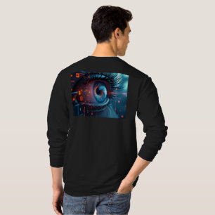 Quantum Eye mannen lange mouw zwart T-shirt terug