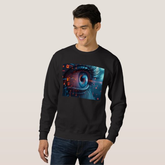 Quantum Eye mannen zwart sweatshirt (Voorkant volledig)