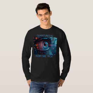 Quantum Eye tech mannen zwart lange mouw T-shirt