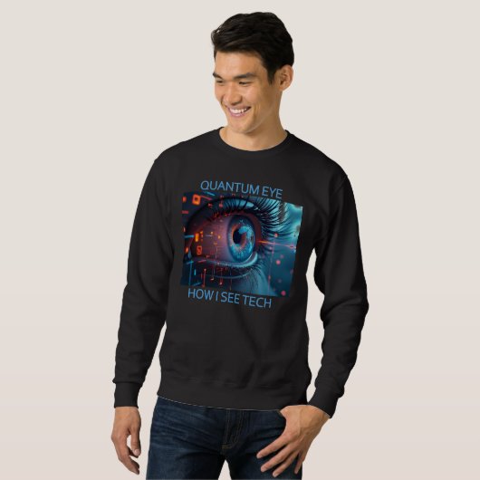 Quantum Eye tech mannen zwarte trui (Voorkant volledig)