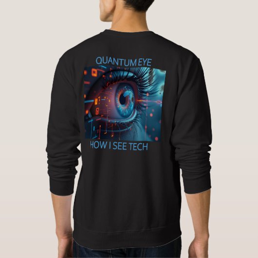 Quantum Eye tech men black sweatshirt back (Achterkant)