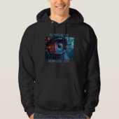 Quantum Eye Tech zwarte hoodie voor mannen (Voorkant)