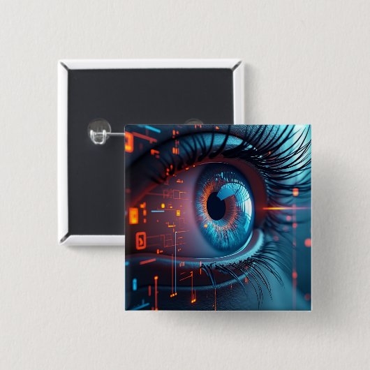 Quantum Eye vierkante knop Button 5,1 Cm (Voorkant /achterkant)