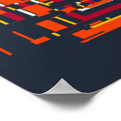 Quantum Glitch Geometric Pattern  Poster (Hoek)