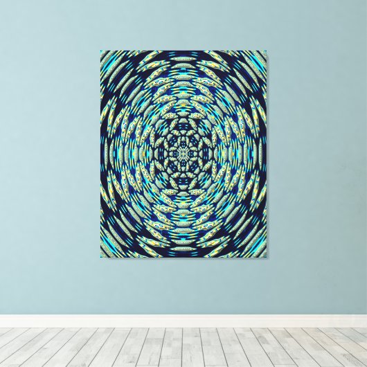 Quantum Mandala Art Canvas Afdruk (Insitu (Houten vloer))