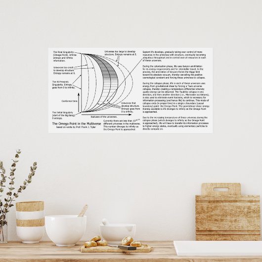 Quantum Mechanics Multiverse Omega Point Diagram Poster (Keuken)