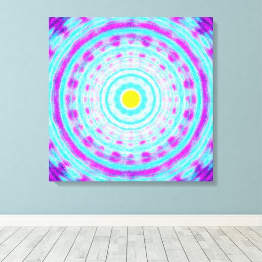  Quantum Physics Mandala Pattern  Canvas Afdruk (Insitu (Houten vloer))
