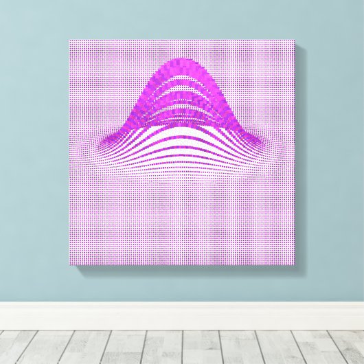 Quantum Physics Moire Floral Pattern Canvas Afdruk (Insitu (Houten vloer))