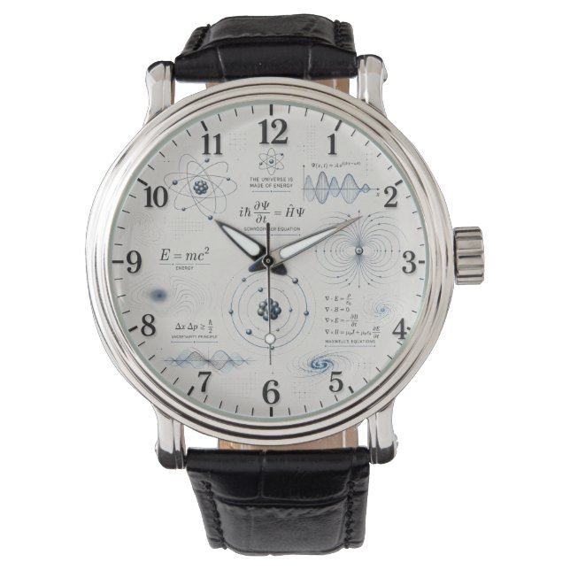 Quantum Physics Science Classroom Horloge (Voorkant)
