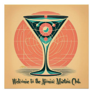 Quantum Verstrengeling Atomic Martini Club Cocktai Perfect Poster
