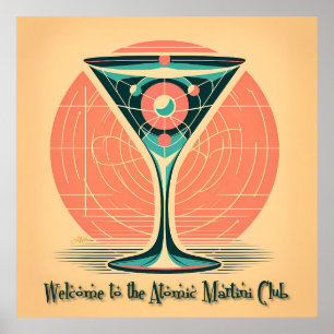 Quantum Verstrengeling Atomic Martini Club Cocktai Poster