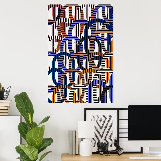 Quantumfysica Geometrisch Patroon Poster (Thuiskantoor)