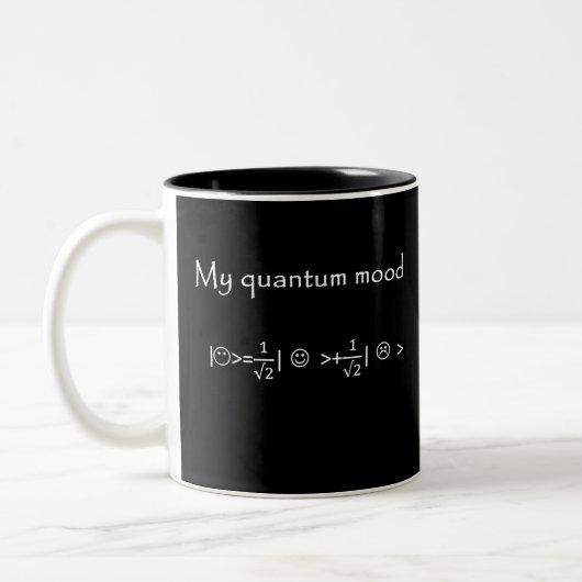 quantumstemming genormaliseerd, grappige quantum f tweekleurige koffiemok (Links)