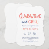 Quarantaine & Chill Birthday Happy Hour Virtual Save The Date (Voorkant / Achterkant)