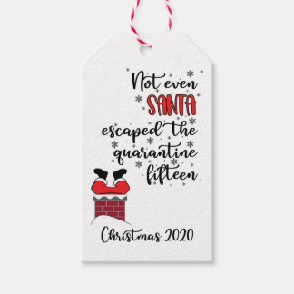 Quarantaine Gewichtstoename Santa vast in schoorst Cadeaulabel