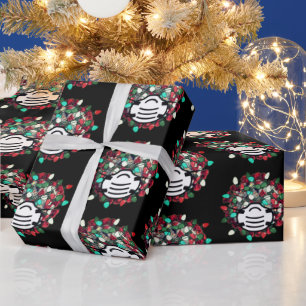 Quarantaine kerst gedecorbeerd Covid Pathogen Mask Cadeaupapier