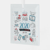 Quarantaine Kerstmis Herdenking 2020 Pandemie Glas Ornament (Voorkant links)