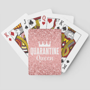Quarantaine Queen - roze glitter met kroon Pokerkaarten