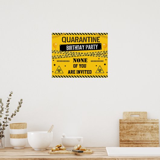 Quarantaine verjaardagsbanner Isolation poster-tek Poster (Keuken)