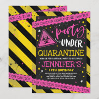Quarantaine Verjaardagsfeest Uitnodiging Virtual Z