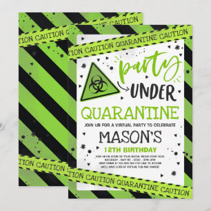 Quarantaine Verjaardagsfeest Uitnodiging Virtual Z