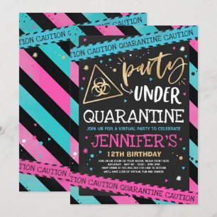 Quarantaine Verjaardagsfeest Uitnodiging Virtual Z