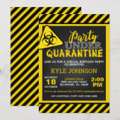 Quarantaine verjaardagsuitnodiging kaart (Voorkant / Achterkant)