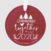 Quarantated Together Cute Covid Kerstrood Ornament (voorkant)