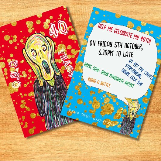 Quarante 40e anniversaire artiste invitation OMG