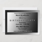 QUARANTE - 40E ANNIVERSAIRE INVITATION DU PARTI - (Dos)