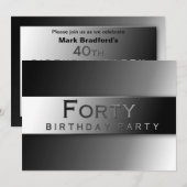 QUARANTE - 40E ANNIVERSAIRE INVITATION DU PARTI - (Devant / Derrière)