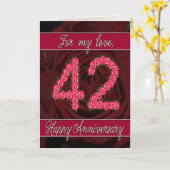 quarante-deuxième carte d'anniversaire avec les (Fleur jaune)