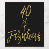 Quarante et fabuleux Étiquette de vin pour anniver (Étiquettes simples)