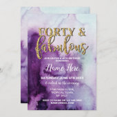 Quarante et invitation fabuleux de pourpre (Devant / Derrière)