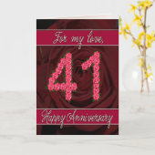 quarante-et-unième carte d'anniversaire avec les (Fleur jaune)