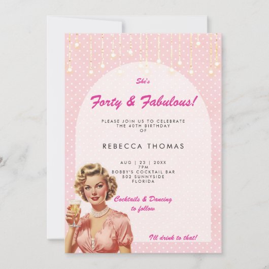 quarante & fabuleuse invitation d'anniversaire ros (Devant)