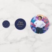 Quarante | Gold & Navy Confetti 40e anniversaire f (Derrière)