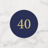 Quarante | Gold & Navy Confetti 40e anniversaire f (Petit recto)