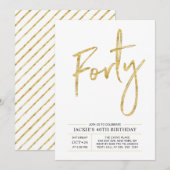 Quarante | Invitation de fête d'anniversaire 40 an (Devant / Derrière)