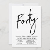 Quarante | Invitation de fête d'anniversaire moder (Devant)