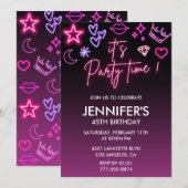 Quarante invitations d'anniversaire 45 ans Paillet (Devant / Derrière)