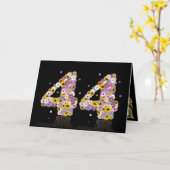 quarante-quatrième carte d'anniversaire avec les (Fleur jaune)