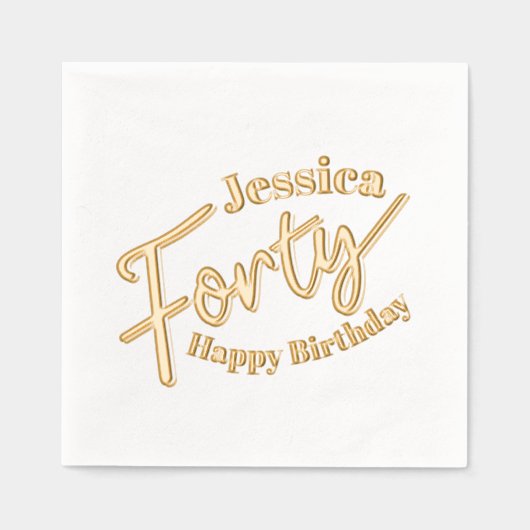 Quarante script or blanc nom personnalisé 40e anni (Recto)