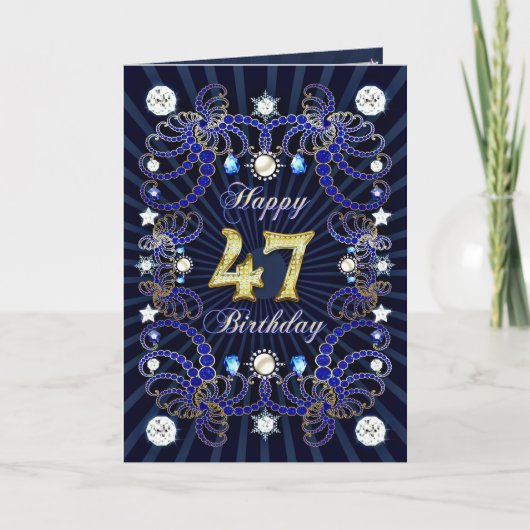 quarante-septième carte d'anniversaire avec les (Devant)