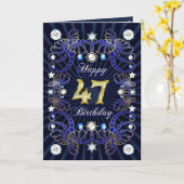 quarante-septième carte d'anniversaire avec les (Fleur jaune)