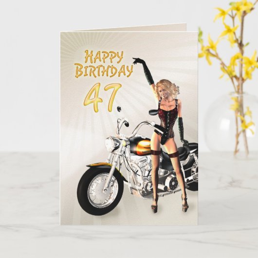 quarante-septième Carte d'anniversaire avec une (Fleur jaune)
