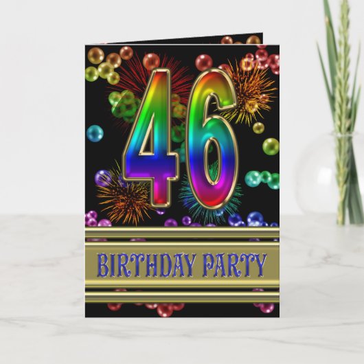 quarante-sixième Invitation de fête d'anniversaire (Devant)