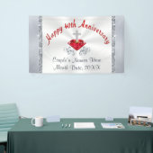 Quarantième bannière heureuse rouge personnalisée (Salon professionnel)