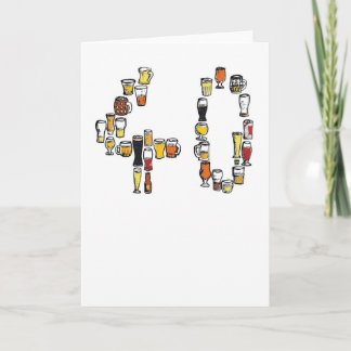 quarantième carte d'anniversaire, carte de bière